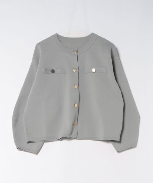 Anclear oui(アンクリアウィ)の「ゴールド釦スポンディッシュニットCD(カーディガン/ボレロ・レディース・Yellow/White/PINK/LT.Gray・F)」の8枚目の写真