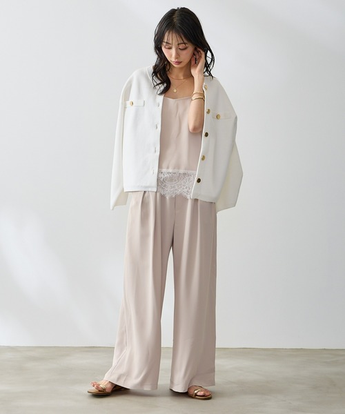 Anclear oui(アンクリアウィ)の「ゴールド釦スポンディッシュニットCD(カーディガン/ボレロ・レディース・Yellow/White/PINK/LT.Gray・F)」の16枚目の写真