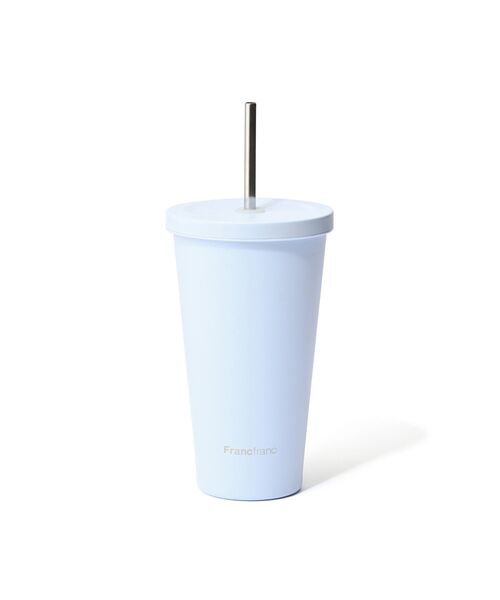 FREEZER　タンブラー　ストロー付　Boss ストロー付きステンレスタンブラー ブルー 480ml 保温 保冷 ギフト