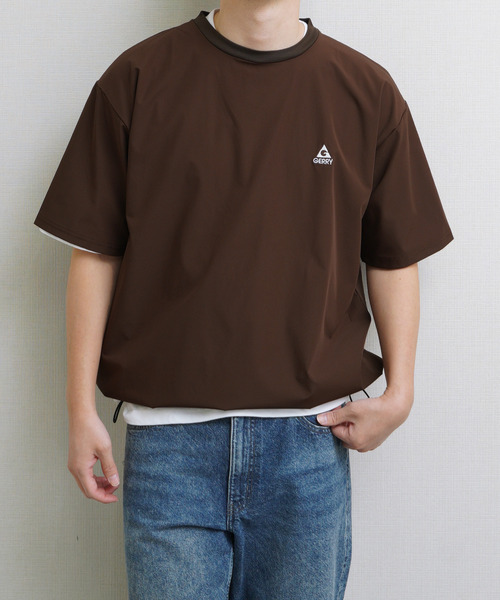 GERRY(ジェリー)の「GEERY 冷感ナイロン裾ドローコード付半袖Tシャツ(Tシャツ/カットソー・メンズ・ブラウン/ブラック/ベージュ・X-LARGE/LARGE/MEDIUM)」の9枚目の写真