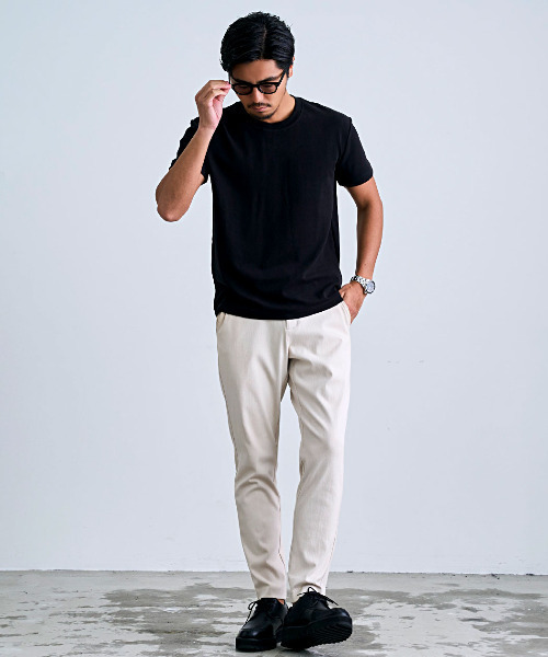 BENUSTA(ベヌスタ)の「『BENUSTA/ベヌスタ』しっとり無地半袖Tシャツ【GC】(Tシャツ/カットソー・メンズ・ブラック/グレー/ホワイト・3L/XL/L/M)」の9枚目の写真