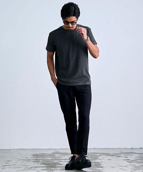 BENUSTA(ベヌスタ)の「『BENUSTA/ベヌスタ』しっとり無地半袖Tシャツ【GC】(Tシャツ/カットソー・メンズ・ブラック/グレー/ホワイト・3L/XL/L/M)」の12枚目の写真
