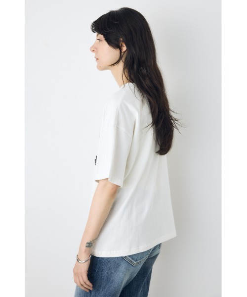 AZUL by moussy(アズールバイマウジー)の「カスレプリントTシャツ(Tシャツ/カットソー・レディース・ホワイト/ライトイエロー/ブラック/グレー×ホワイト・SMALL/MEDIUM)」の8枚目の写真