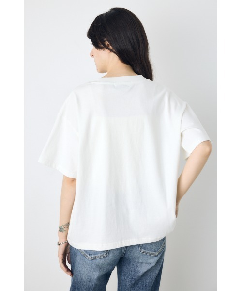 AZUL by moussy(アズールバイマウジー)の「カスレプリントTシャツ(Tシャツ/カットソー・レディース・ホワイト/ライトイエロー/ブラック/グレー×ホワイト・SMALL/MEDIUM)」の9枚目の写真