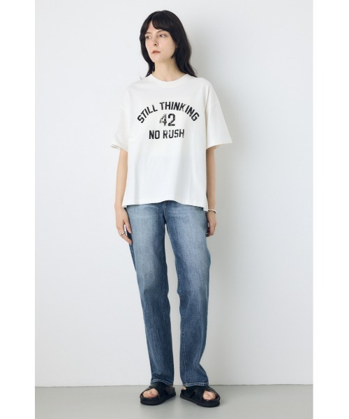 AZUL by moussy(アズールバイマウジー)の「カスレプリントTシャツ(Tシャツ/カットソー・レディース・ホワイト/ライトイエロー/ブラック/グレー×ホワイト・SMALL/MEDIUM)」の10枚目の写真