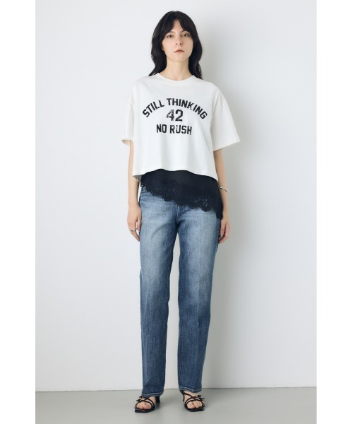 AZUL by moussy(アズールバイマウジー)の「カスレプリントTシャツ(Tシャツ/カットソー・レディース・ホワイト/ライトイエロー/ブラック/グレー×ホワイト・SMALL/MEDIUM)」の15枚目の写真
