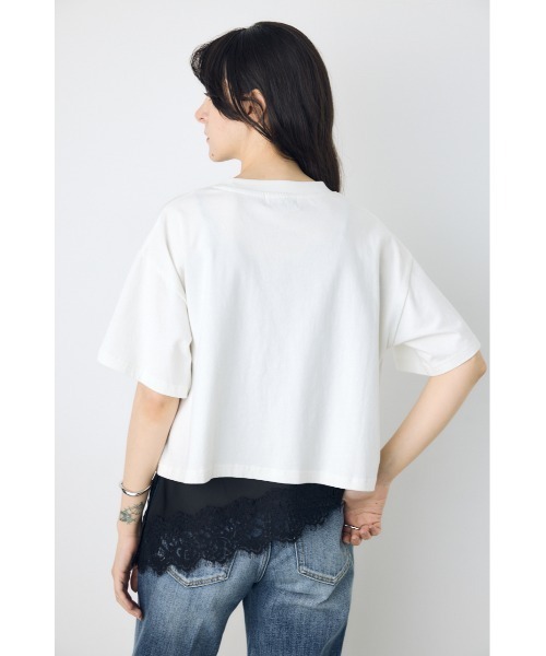 AZUL by moussy(アズールバイマウジー)の「カスレプリントTシャツ(Tシャツ/カットソー・レディース・ホワイト/ライトイエロー/ブラック/グレー×ホワイト・SMALL/MEDIUM)」の16枚目の写真