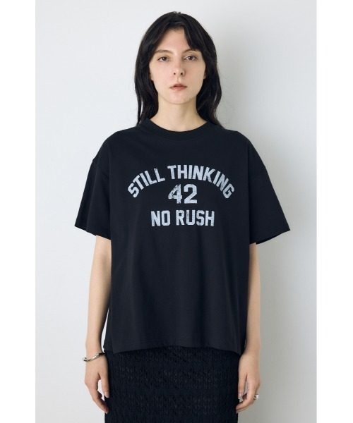 AZUL by moussy(アズールバイマウジー)の「カスレプリントTシャツ(Tシャツ/カットソー・レディース・ホワイト/ライトイエロー/ブラック/グレー×ホワイト・SMALL/MEDIUM)」の17枚目の写真