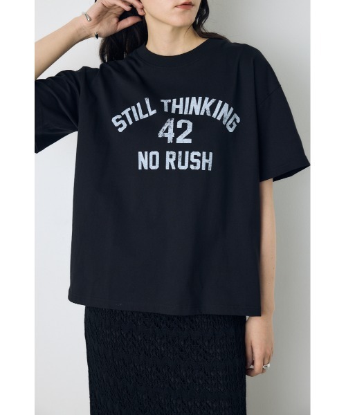 AZUL by moussy(アズールバイマウジー)の「カスレプリントTシャツ(Tシャツ/カットソー・レディース・ホワイト/ライトイエロー/ブラック/グレー×ホワイト・SMALL/MEDIUM)」の18枚目の写真