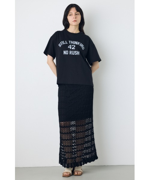 AZUL by moussy(アズールバイマウジー)の「カスレプリントTシャツ(Tシャツ/カットソー・レディース・ホワイト/ライトイエロー/ブラック/グレー×ホワイト・SMALL/MEDIUM)」の21枚目の写真