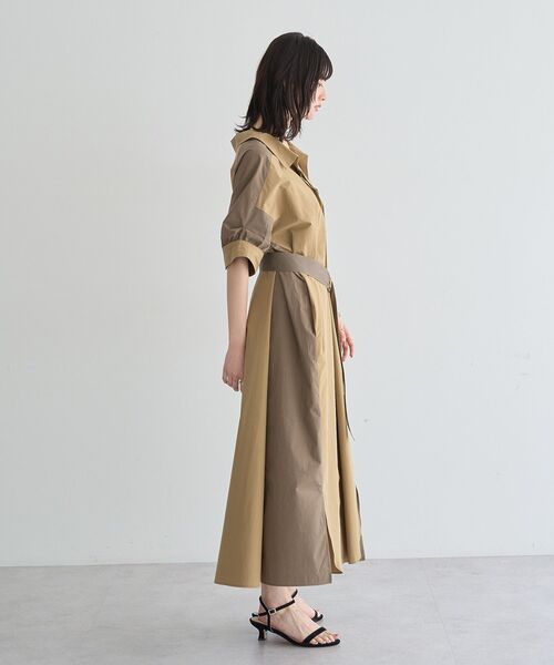 Editt by YECCA VECCA(エディットバイイェッカヴェッカ)の「ベルト付きスキッパーシャツワンピース(シャツワンピース・レディース・ブルー/ベージュ/ストライプ・FREE)」の13枚目の写真