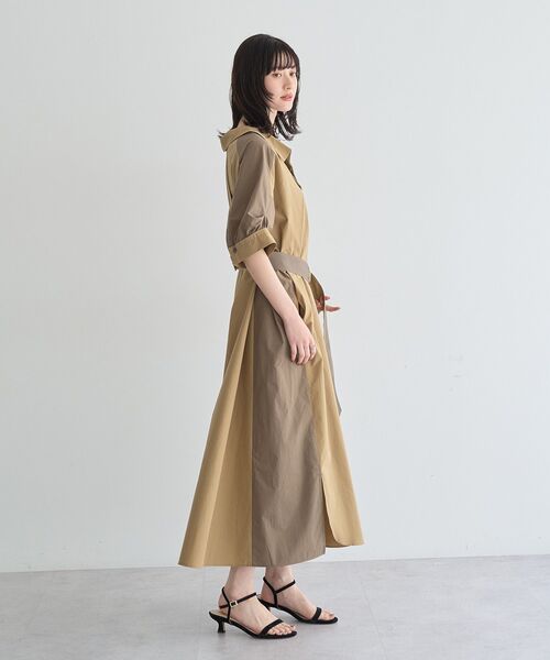 Editt by YECCA VECCA(エディットバイイェッカヴェッカ)の「ベルト付きスキッパーシャツワンピース(シャツワンピース・レディース・ブルー/ベージュ/ストライプ・FREE)」の14枚目の写真