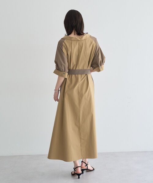 Editt by YECCA VECCA(エディットバイイェッカヴェッカ)の「ベルト付きスキッパーシャツワンピース(シャツワンピース・レディース・ブルー/ベージュ/ストライプ・FREE)」の15枚目の写真