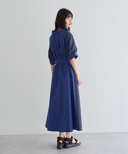 Editt by YECCA VECCA(エディットバイイェッカヴェッカ)の「ベルト付きスキッパーシャツワンピース(シャツワンピース・レディース・ブルー/ベージュ/ストライプ・FREE)」の19枚目の写真