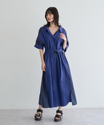 Editt by YECCA VECCA（エディットバイイェッカヴェッカ）の「ベルト付きスキッパーシャツワンピース（シャツワンピース）」