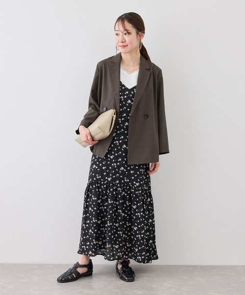 ROPE' PICNIC(ロペピクニック)の「【cahoさんコラボ】低身長・小柄さんサイズ エアリーリネンライク ダブルジャケット(テーラードジャケット・レディース・ブラック/ネイビー/ベージュ/キャメル/ダークブラウン・FREE)」の19枚目の写真
