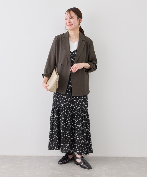 ROPE' PICNIC(ロペピクニック)の「【cahoさんコラボ】低身長・小柄さんサイズ エアリーリネンライク ダブルジャケット(テーラードジャケット・レディース・ブラック/ネイビー/ベージュ/キャメル/ダークブラウン・FREE)」の20枚目の写真