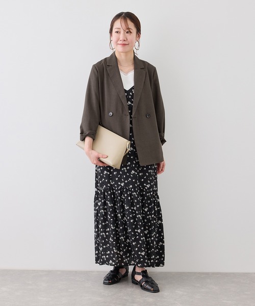 ROPE' PICNIC(ロペピクニック)の「【cahoさんコラボ】低身長・小柄さんサイズ エアリーリネンライク ダブルジャケット(テーラードジャケット・レディース・ブラック/ネイビー/ベージュ/キャメル/ダークブラウン・FREE)」の18枚目の写真