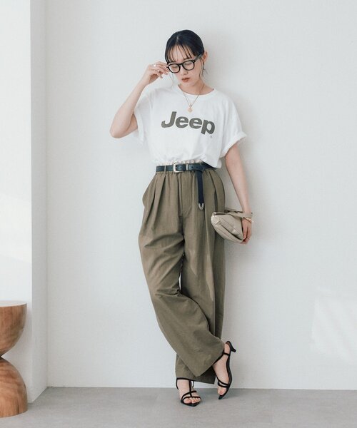 GOOD ROCK SPEED(グッドロックスピード)の「【大人のロゴTシャツ】Jeep Tee (夏服/半袖)(Tシャツ/カットソー・レディース・オフホワイト/ブラウン・FREE)」の4枚目の写真