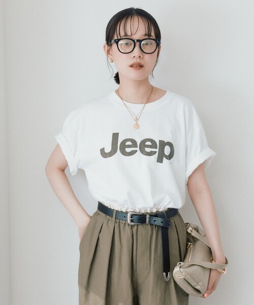 GOOD ROCK SPEED(グッドロックスピード)の「【大人のロゴTシャツ】Jeep Tee (夏服/半袖)(Tシャツ/カットソー・レディース・オフホワイト/ブラウン・FREE)」の7枚目の写真