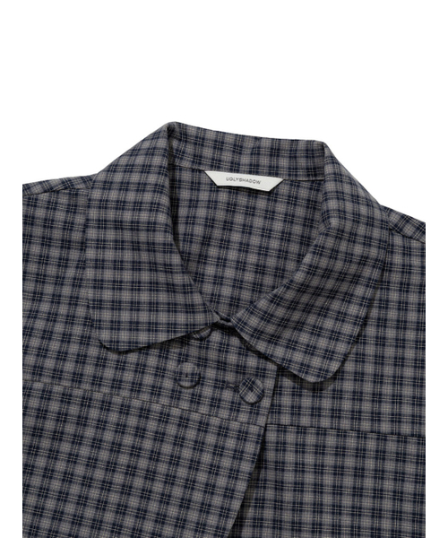 UGLY SHADOW（アグリーシャドウ）の「CHECKERED DOUBLE BLOUSE(NAVY)（シャツ/ブラウス・レディース・その他・FREE）」の6枚目の写真