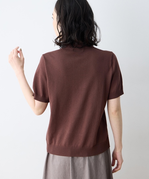 DECOY SINCE 1981（デコイシンスイチキュウハチイチ）の「ポロカラーサマーニット【ハンドウォッシャブル】（Tシャツ/カットソー・レディース・レッド/ブラウン/ネイビー・M/L）」の5枚目の写真