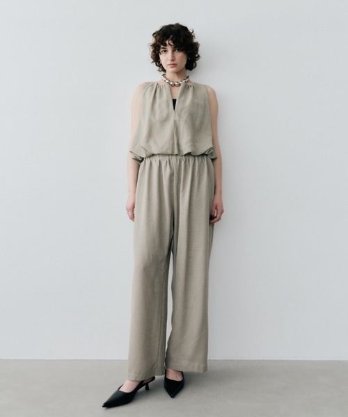HANNE(アン)の「シアーギャザーパンツ(その他パンツ・レディース・ベージュ/ブラック/アイボリー・M/S)」の7枚目の写真
