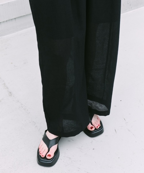 HANNE(アン)の「シアーギャザーパンツ(その他パンツ・レディース・ベージュ/ブラック/アイボリー・M/S)」の12枚目の写真
