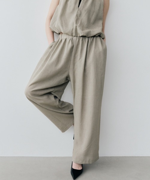 HANNE(アン)の「シアーギャザーパンツ(その他パンツ・レディース・ベージュ/ブラック/アイボリー・M/S)」の6枚目の写真