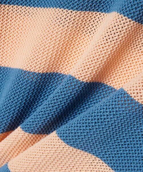 LACOSTE(ラコステ)の「ファットボーダーメッシュニットポロシャツ(ニット/セーター・レディース・オレンジ/ブルー・36/34/38)」の10枚目の写真
