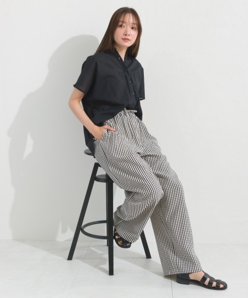 OMNES(オムネス)の「プリントストレートイージーパンツ(その他パンツ・レディース・ブラック系その他2/ブラック系その他/グレー系その他/グリーン系その他・FREE)」の9枚目の写真