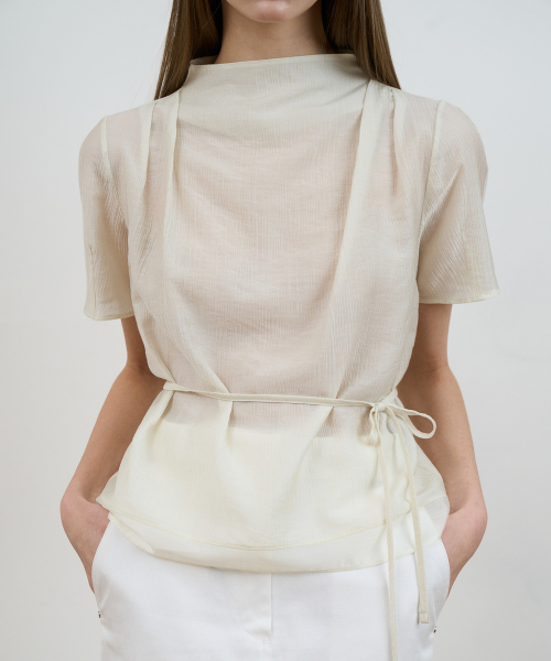 DEHEVE（デヘヴェ）の「Drape Strap Blouse [Cream]（シャツ/ブラウス・レディース・Cream・OS）」の9枚目の写真