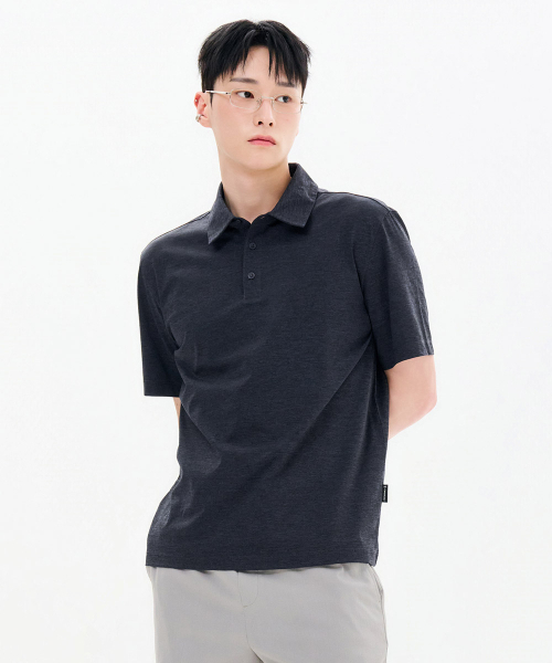 CHASECULT（チェイスカルト）の「共用クールカラー半袖Tシャツ-FCRU5714E0L（ポロシャツ・メンズ・チャコールグレー・110/90/95/100/105）」の3枚目の写真