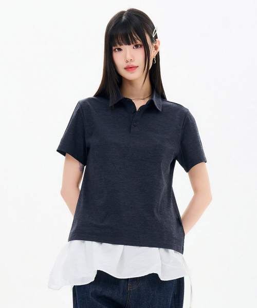 CHASECULT（チェイスカルト）の「共用クールカラー半袖Tシャツ-FCRU5714E0L（ポロシャツ・メンズ・チャコールグレー・110/90/95/100/105）」の4枚目の写真