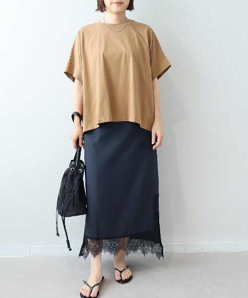 leswel(レスウェル)の「【M/L】レースヘムナロースカート(スカート・レディース・ネイビー/ダークブラウン・M/L)」の9枚目の写真