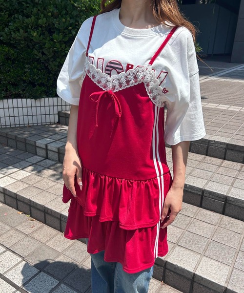 WC(ダブル シー)の「2ラインティアードキャミワンピース(ワンピース・レディース・ネイビー/レッド・FREE)」の9枚目の写真