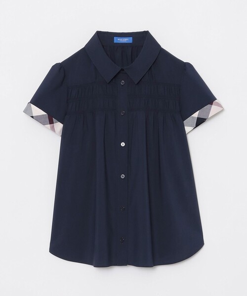 BLUE LABEL CRESTBRIDGE(ブルーレーベルクレストブリッジ)の「シャーリングブラウス(シャツ/ブラウス・レディース・パープル/ホワイト/ダークネイビー・38/36)」の2枚目の写真
