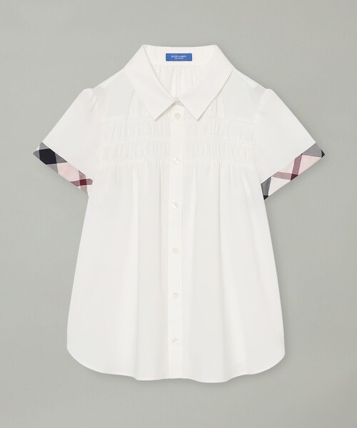 BLUE LABEL CRESTBRIDGE(ブルーレーベルクレストブリッジ)の「シャーリングブラウス(シャツ/ブラウス・レディース・パープル/ホワイト/ダークネイビー・38/36)」の5枚目の写真