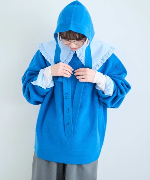 I am I in fact...(アイアムアイインファクト)の「SUSIE BABUSHKA(ニットキャップ/ビーニー・レディース・ホワイト/グレー/イエロー/ブラック/ブルー・FREE)」の6枚目の写真