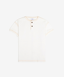 HEYSTE（ヘイスト）の「ウォッシュドワッフルニットヘンリーティーエクリュ（Tシャツ/カットソー）」