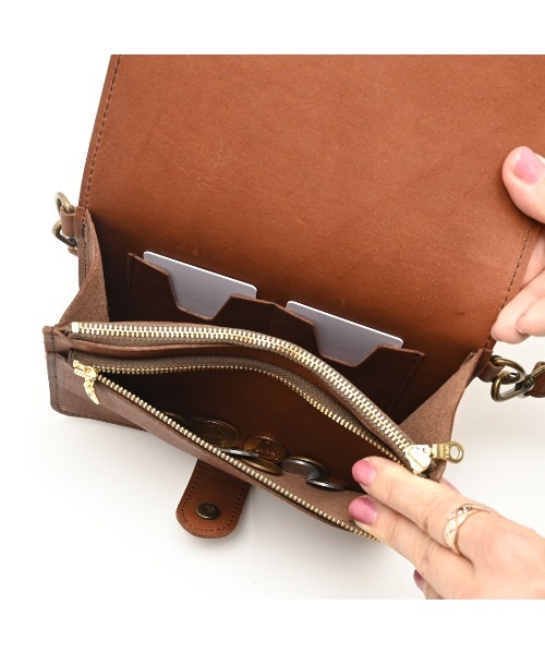 CLEDRAN(クレドラン)の「【本革 多機能】CL3993 PASA WALLET SHOULDER(ショルダーバッグ・レディース・ライトグレー/ブラック/ブラウン・FREE)」の15枚目の写真
