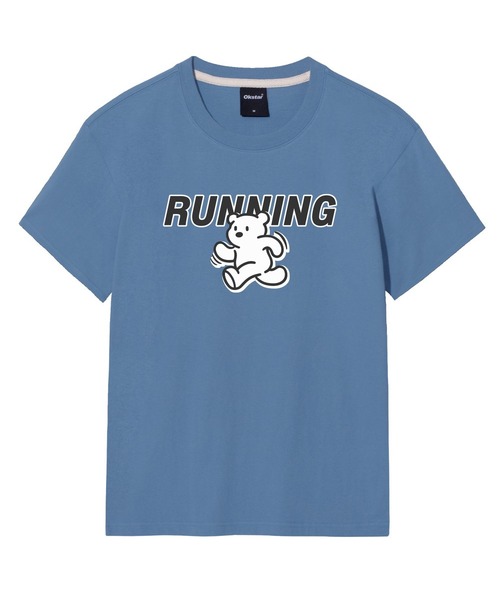 OKSTAR(オクスター)の「ランニングクマの半袖(Tシャツ/カットソー・レディース・グレー/ネイビー/ダークブルー/ブラック/ダークグレー/クリーム/ライトベージュ/ライトグレー/ホワイト/ダークグリーン/カーキ・SMALL/MEDIUM/LARGE/X-LARGE/2XL/3XL/4XL)」の11枚目の写真