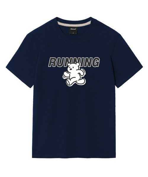 OKSTAR(オクスター)の「ランニングクマの半袖(Tシャツ/カットソー・レディース・グレー/ネイビー/ダークブルー/ブラック/ダークグレー/クリーム/ライトベージュ/ライトグレー/ホワイト/ダークグリーン/カーキ・SMALL/MEDIUM/LARGE/X-LARGE/2XL/3XL/4XL)」の10枚目の写真