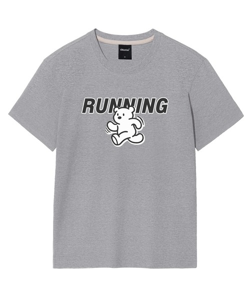 OKSTAR(オクスター)の「ランニングクマの半袖(Tシャツ/カットソー・レディース・グレー/ネイビー/ダークブルー/ブラック/ダークグレー/クリーム/ライトベージュ/ライトグレー/ホワイト/ダークグリーン/カーキ・SMALL/MEDIUM/LARGE/X-LARGE/2XL/3XL/4XL)」の4枚目の写真