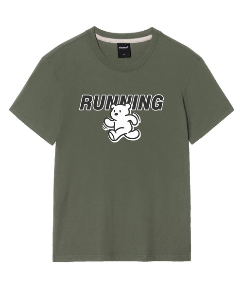 OKSTAR(オクスター)の「ランニングクマの半袖(Tシャツ/カットソー・レディース・グレー/ネイビー/ダークブルー/ブラック/ダークグレー/クリーム/ライトベージュ/ライトグレー/ホワイト/ダークグリーン/カーキ・SMALL/MEDIUM/LARGE/X-LARGE/2XL/3XL/4XL)」の9枚目の写真