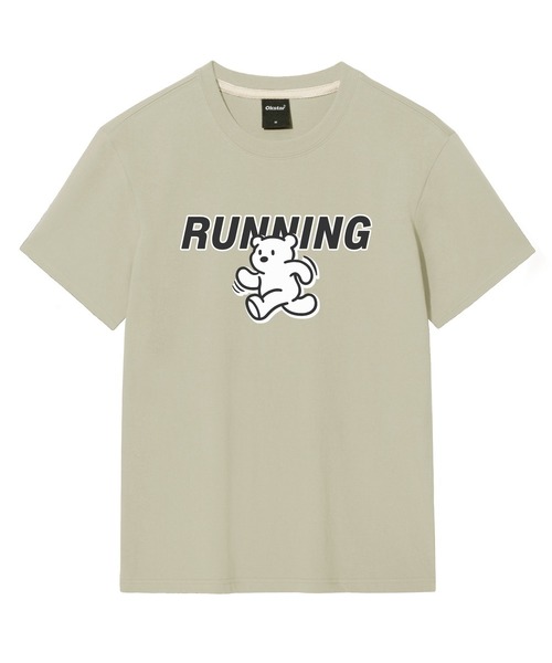 OKSTAR(オクスター)の「ランニングクマの半袖(Tシャツ/カットソー・レディース・グレー/ネイビー/ダークブルー/ブラック/ダークグレー/クリーム/ライトベージュ/ライトグレー/ホワイト/ダークグリーン/カーキ・SMALL/MEDIUM/LARGE/X-LARGE/2XL/3XL/4XL)」の7枚目の写真