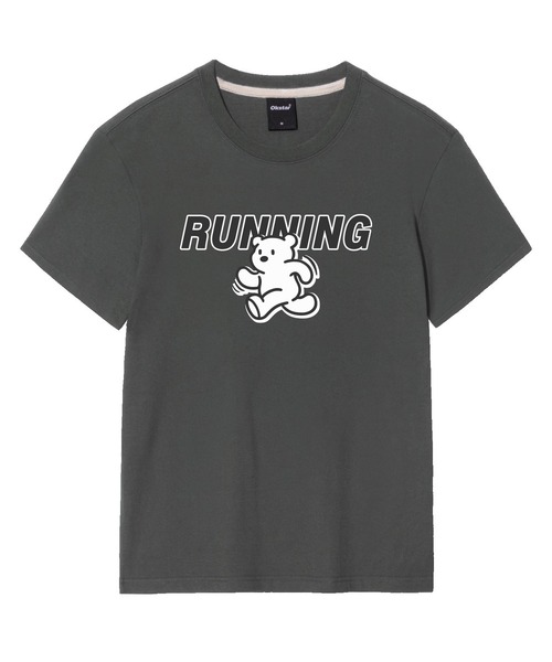 OKSTAR(オクスター)の「ランニングクマの半袖(Tシャツ/カットソー・レディース・グレー/ネイビー/ダークブルー/ブラック/ダークグレー/クリーム/ライトベージュ/ライトグレー/ホワイト/ダークグリーン/カーキ・SMALL/MEDIUM/LARGE/X-LARGE/2XL/3XL/4XL)」の5枚目の写真