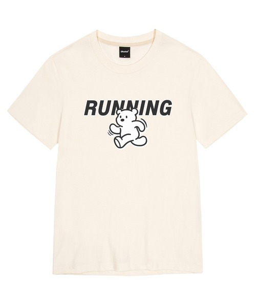 OKSTAR(オクスター)の「ランニングクマの半袖(Tシャツ/カットソー・レディース・グレー/ネイビー/ダークブルー/ブラック/ダークグレー/クリーム/ライトベージュ/ライトグレー/ホワイト/ダークグリーン/カーキ・SMALL/MEDIUM/LARGE/X-LARGE/2XL/3XL/4XL)」の6枚目の写真