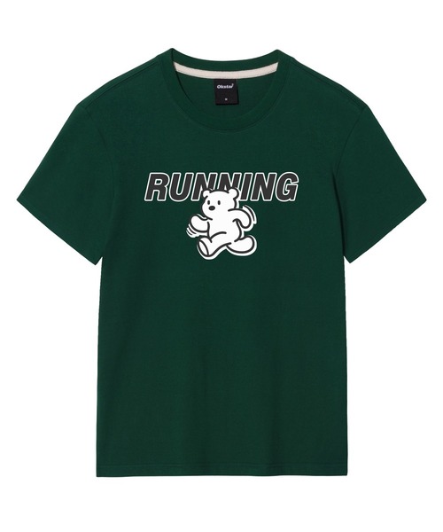 OKSTAR(オクスター)の「ランニングクマの半袖(Tシャツ/カットソー・レディース・グレー/ネイビー/ダークブルー/ブラック/ダークグレー/クリーム/ライトベージュ/ライトグレー/ホワイト/ダークグリーン/カーキ・SMALL/MEDIUM/LARGE/X-LARGE/2XL/3XL/4XL)」の8枚目の写真