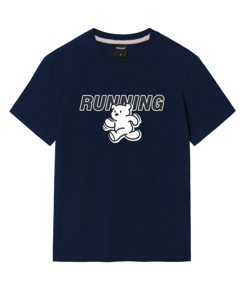 OKSTAR(オクスター)の「ランニングクマの半袖(Tシャツ/カットソー・レディース・グレー/ネイビー/ダークブルー/ブラック/ダークグレー/クリーム/ライトベージュ/ライトグレー/ホワイト/ダークグリーン/カーキ・SMALL/MEDIUM/LARGE/X-LARGE/2XL/3XL/4XL)」の13枚目の写真